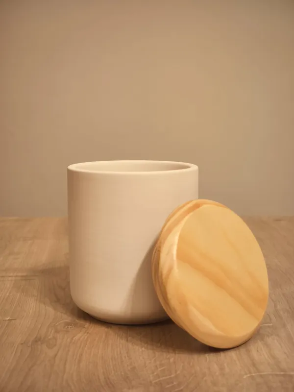 Pot avec couvercle en bois à peindre